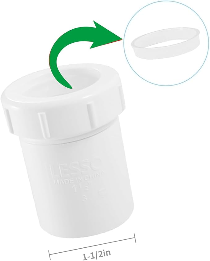 Adjustable White P Trap with Threaded Adapter Ring,1-1/2" Leak & Odor Proof Drain Kits for Bathroom/Kitchen/RV Sink Drain, easy install Clean p Trap