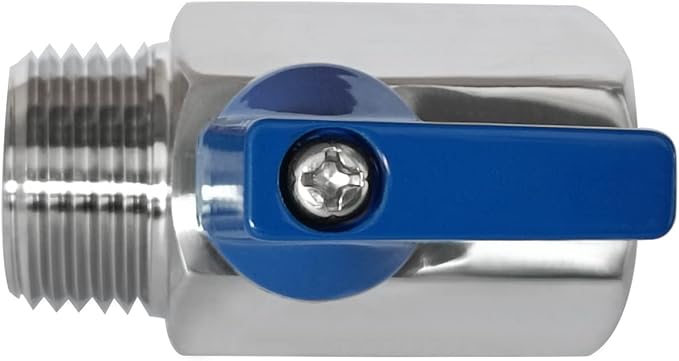 316 Stainless Steel Mini Ball Valve 1/2" NPT Female x Male Thread Shut Off Valve for Water,Oil and Gas 2pcs