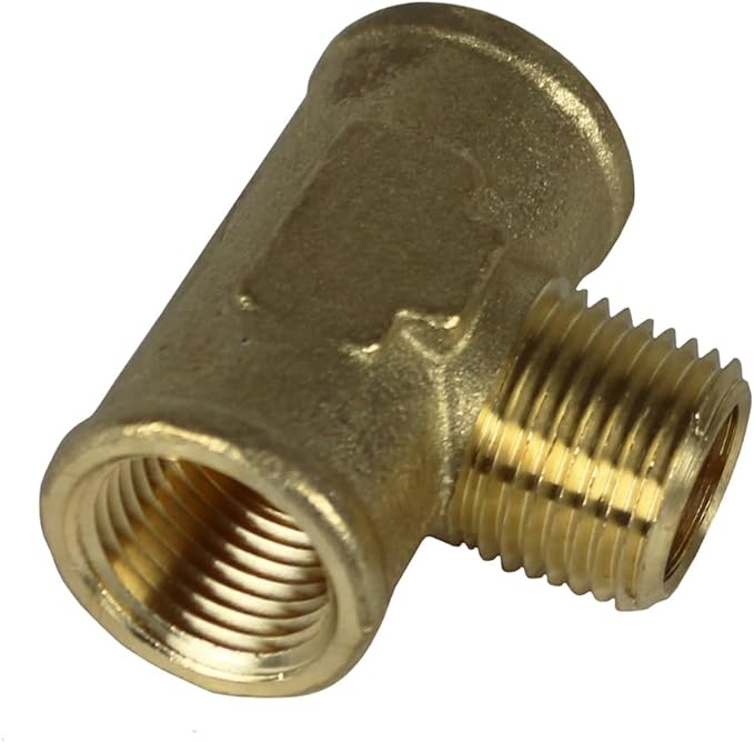 Male Branch Tee 1/2" Male NPT x 1/2" Female NPT Brass Union Tee Pipe Connector