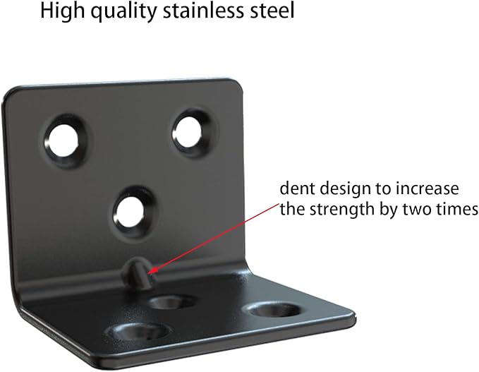 Black Stainless Steel Shelf Bracket,Joint Right Angle Bracket,L Shape Heavy Duty Metal Corner Brace Shelf Supporter for Wood Aufuga(Black_1.5x1.2x1.2inch, 20)