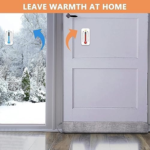 Triangle Under Door Draft Stopper Noise Blocker 34 Inches for Door Bottom Air Seal Insulation and Soundproof, Heavy Duty Weather Guard Snake Stripping, Gray