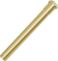Brass Slip Joint Extension Tube，1-1/4 Inch O.D(32mm) x 12 Inch P Trap Extension Pipe with Nut and Rubber Washer, Sink Drain Tailpiece for Bathroom Kitchen(Gold)