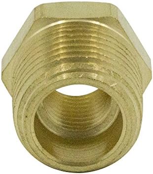 Brass Pipe Fitting Hex Bushing 1" NPT Male to 1/2" NPT Female Adapter 1200psi (Pack of 2)