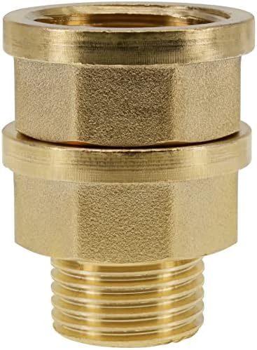 2 Pack Brass Pipe Fittings, 1/2" to 3/4" Pipe Reducer Adapter Coupler, 1/2" NPT Male Pipe x 3/4" NPT Female Pipe Fitting