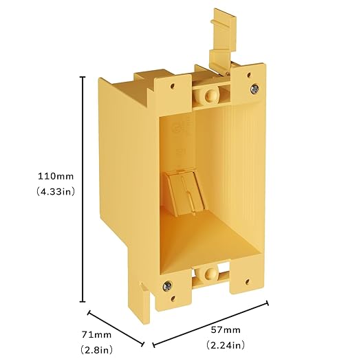 Inlight Single Gang Electrical Outlet Box, 14 Cubic Inch Junction Box, Old Work Box, UL Listed, 3-Pack, IN-0501-4-3