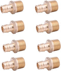 LD Valve-Pex A Fitting 1/2-in Propex X 1/2" MPT Brass Adapter for A Pipe System, F1960 Brass Expansion Transition Fittings PPEX to MPT Adapter (8-Pack)