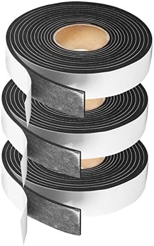 Foam Tape Weather Stripping Window Seal,1"Wx1/8"T High Density Seal Strip,Adhesive Closed Cell Weather Strip(Total 30FT,Black)
