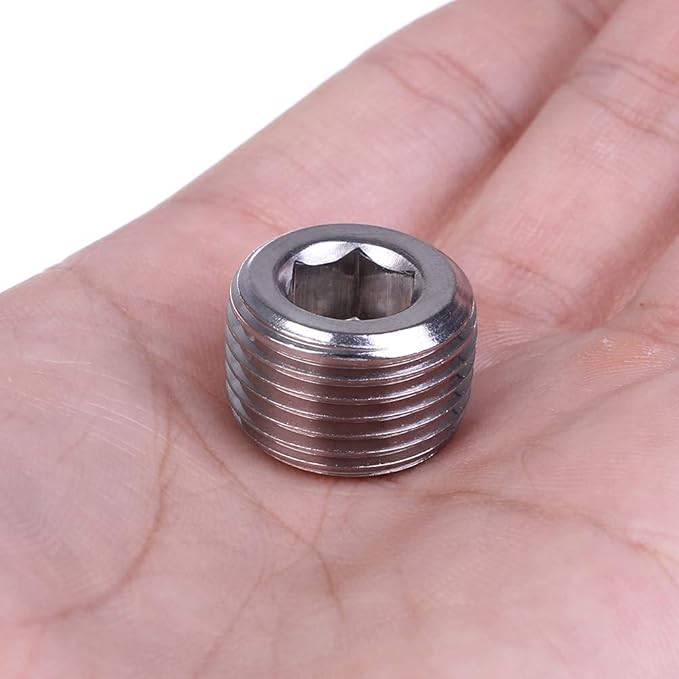 Joywayus 3PCS Stainless Steel Internal Hex Countersunk Thread Socket Pipe Plug 3/4"NPT Male