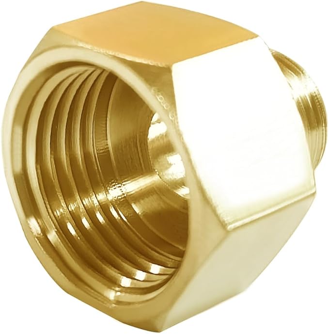 Joywayus 1/2 G Female to 3/8 Compression Male Thread Pipe Fitting, Brass Reducer Faucet Connector Water Hose Adapter, Supply Line Adapter for RV Kitchen Bathroom Plumbing 4PCS