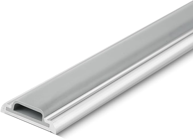 Tandefio 1 Pcs 36"L Aluminum Threshold or Door Bottom with Vinyl Seal 1-1/4"W x 3/8"H Mini Threshold Door for Interior Exterior Fluted Doorway Floor Transition Seal Strip Weatherproof