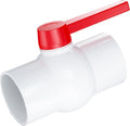 3" PVC Ball Valve, 1 Pcs Red Handle Shut-Off Valve for Cold Water Supply Lines and Outdoor Plumbing