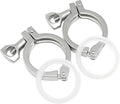 Stainless Steel 304 Heavy Duty Sanitary Clamp Single Pin Tri Clamp Clover with Wing Nut for Ferrule TC (2 inch (2 pack))