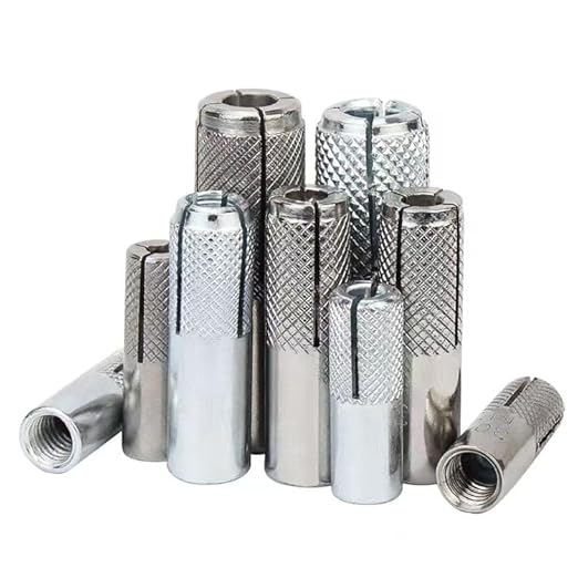 Wensilon(20 pcs) 5/8"-11 Premium Stainless Steel Drop in Anchors Assortment, Knurled Drop-in-Anchor for Solid Concrete, Internal Forced Expansion Screw Bolts