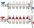 6-Loops Radiant Floor Heating Manifold Pex Pipe Radiant Heat Floor Manifold 304 Stainless Steel for 1/2" PEX Tube