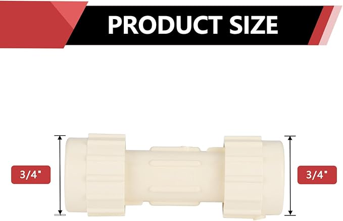 (Pack of 10) EFIELD 3/4"Compression Coupling,CPVC Fittings for Plumbing Installations and Repair (3/4"x3/4"COM),(CPVC049-2-10PCS)
