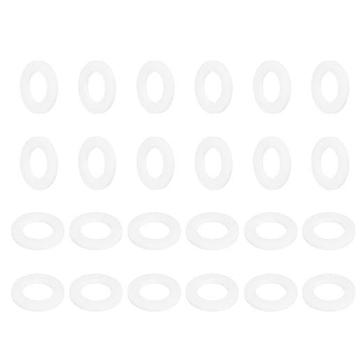 MECCANIXITY PTFE Flat Washers, 24Pack 24mm OD 14mm ID 2mm Thick Sealing Spacer Gasket Ring for Faucet Pipe Hose Bolt Machinery, White