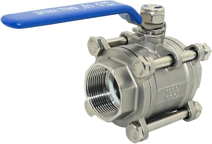 Ball Valve NPT Thread - Stainless Steel 304 Female 3-Piece Full Port(1-1/2'')