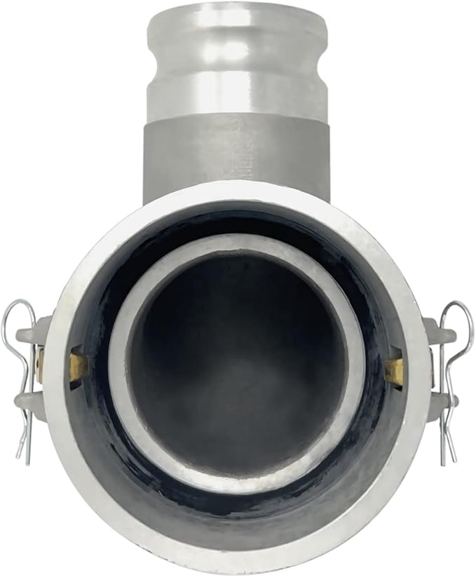 Gloxco Aluminum Type DA Cam and Groove Hose Fitting, 90 Degree Elbow Reducer, 4" Female Camlock x 3" Male Camlock (CAM-4030-DA90-AL)