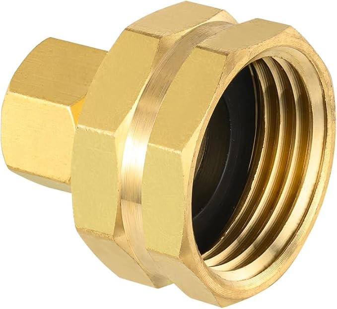 (Pack of 5) EFIELD 3/8" OD Compression x 3/4" FHT Garden Hose Threaded Female Brass Adapter,LF Brass,(HOSE033)