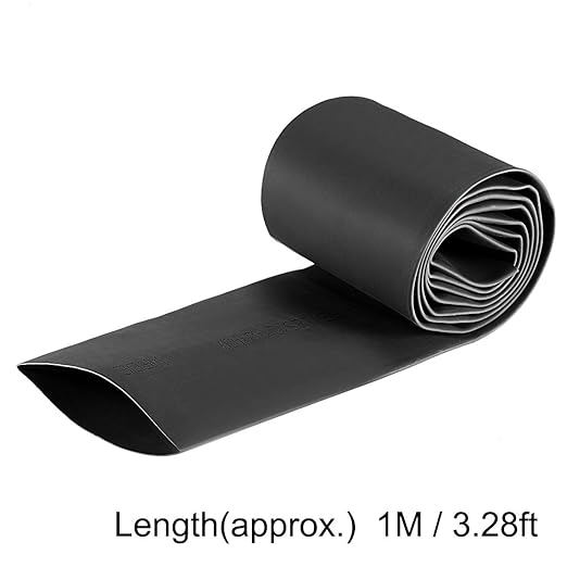 uxcell Heat Shrink Tubing, 40mm Dia 66mm Flat Width 2:1 Rate Shrinkable Tube Cable Sleeve 1m - Black