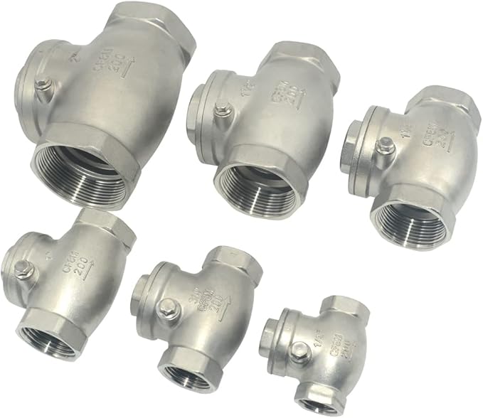 1" Stainless Steel SS316 Swing Check Valve,NPT Female x Female Thread,WOG 200 PSI PN16 CF8M