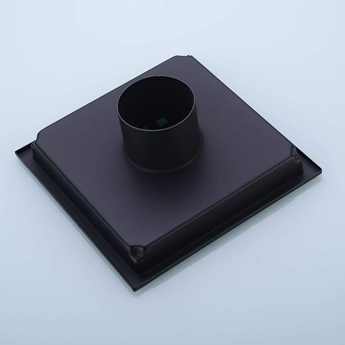 6 inch Stainless Steel Shower Floor Drain with Removable Grid Cover, Black