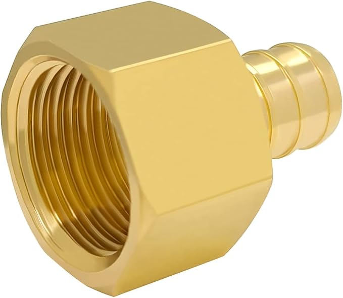 Hooshing 12PCS Pex 1/2 Inch x 1/2 Inch Female NPT Adapter Brass Crimp Fitting