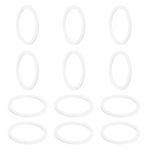 MECCANIXITY PTFE Flat Washers, 12Pack 60mm OD 50mm ID 3mm Thick Sealing Spacer Gasket Ring for Faucet Pipe Hose Bolt Machinery, White