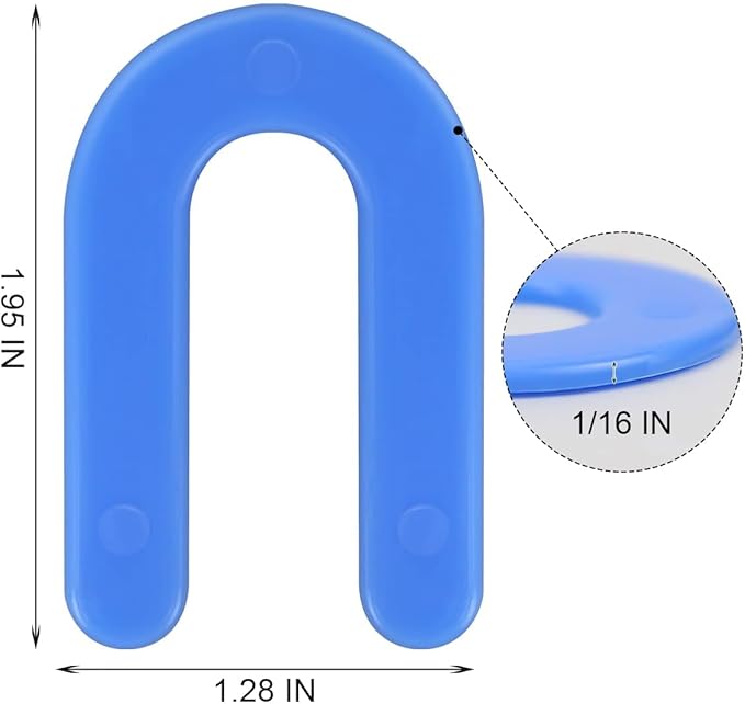 DGSL Tile Leveling System Tile Spacers 1/16 Inch, 1000 pieces Horseshoe Shim U Shape Plastic Tile Leveling Clips for Various Types of Tile Leveling (Blue)