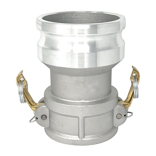 Gloxco Aluminum Type DA Cam and Groove Hose Fitting, Reducer, 3" Female Camlock x 4" Male Camlock (CAM-3040-DA-AL)