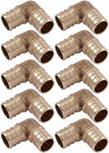 SharkBite 3/4 Inch Crimp 90 Degree Elbow, Pack of 10, Brass Plumbing Fitting, PEX Pipe, PE-RT, UC256LFA10