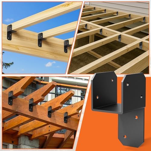 20Pcs 2x4 Joist Anchor Connector - Heavy Duty Steel Post Cap Tie Brakcet, 15 Gauge Carbon Steel, Post to Beam Connector Fits 2x4 Lumber(Actual Size 1.5"x3.5")