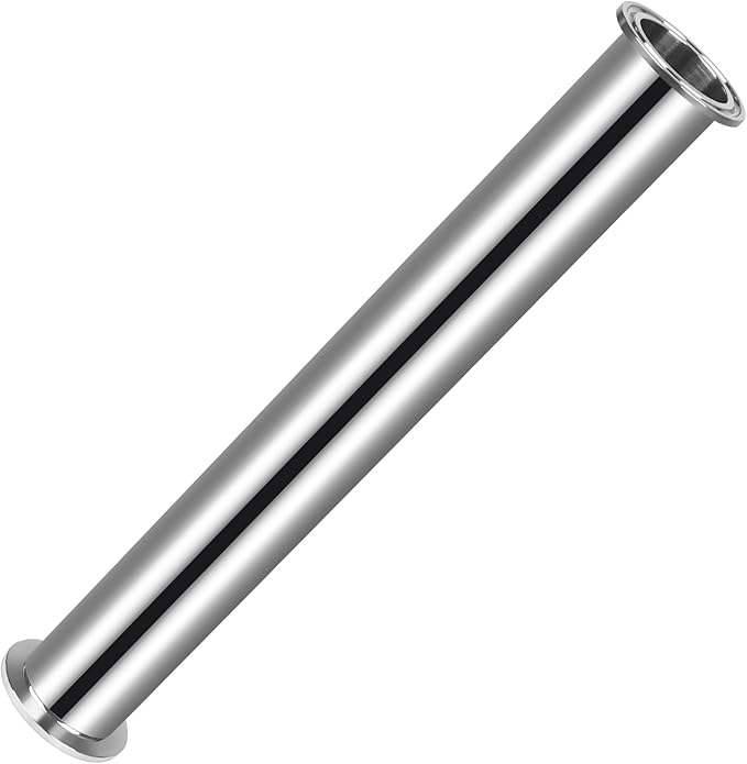 Tri Clamp Tube 1.5 Inch Tube OD Sanitary Spool Tube Length 12 Inch Clamp End OD 50.5mm 304 Stainless Steel Seamless Round Tubing