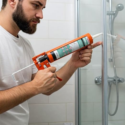 Kitchen & Bathroom Silicone Caulk – 100% Clear Silicone Sealant Waterproof for Sinks, Tubs, Shower Seal & Toilet Seal – Crack-Proof, Quick-Dry Formula Silicone Caulking, 2-Pack