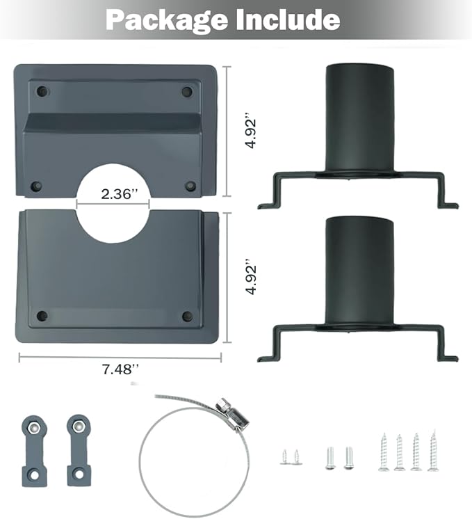 HVAC Wall Penetration Cover & Line-Set Cover Kit, AC Line-Set Insulation Protector, Easy Install Split Cover Wall Sleeve, Outlet Retrofit for Indoor & Outdoor Air Conditioner Systems (Grey)