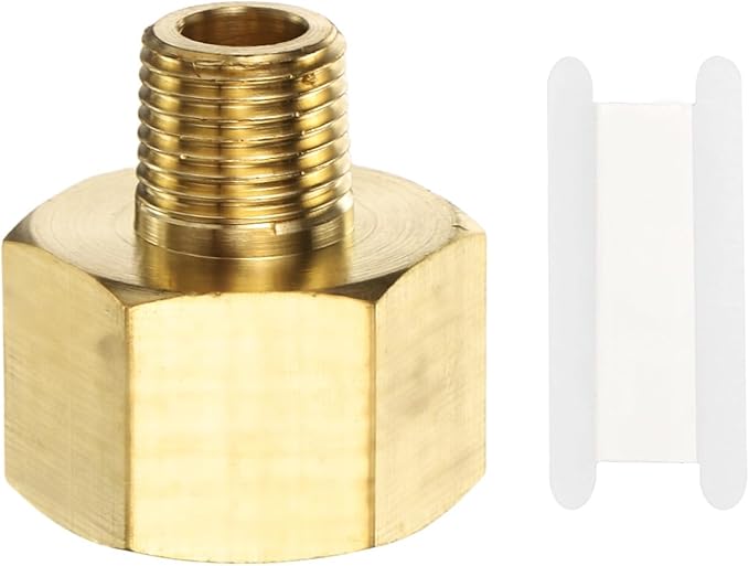 PATIKIL Brass Pipe Fitting, 1Pcs 1/8" NPT Male to 3/8" NPT Female Pipe Reducer Adapter Extension Connectors Brass Fittings for Water Gas Refrigeration