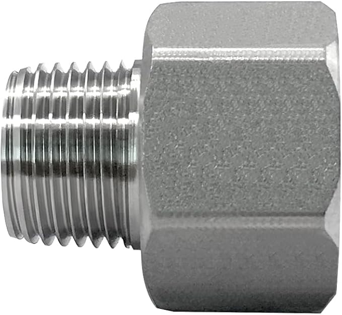Stainless Steel Reducer Adapter 1/2" NPT Female x 3/8" NPT Male (Pack of 2)
