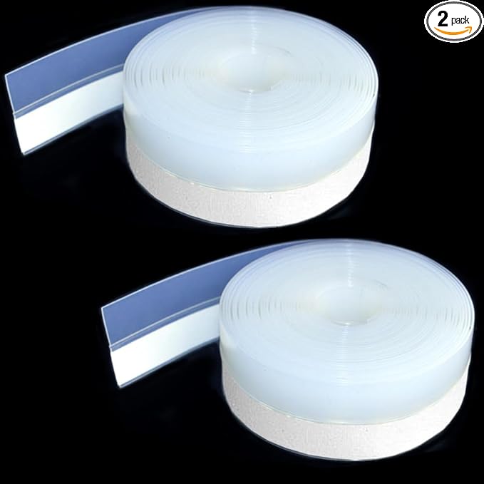 Weather Stripping Door Seal Strip, Door Weather Stripping Seal Strip Sealing Tape for Doors Windows Shower (25mm, Transparent)