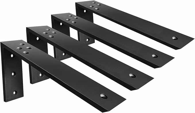 Countertop Support Brackets 4 Pack L Bracket Countertop Brackets 14" x 6" x 2.5" Heavy Duty 3/8" Thick Shelf Brackets Metal Corbels L Shape Bracket for Wood Shelf/Quartz/Granite/Concret Countertops