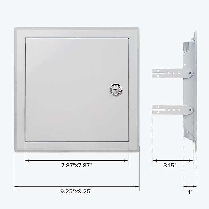 Donext Access Panel for Drywall/Ceiling, Wall Hole Cover with Lock and Keys, 8"x8" Metal Access Door, Concealed Service Door for Electrical and Plumbing