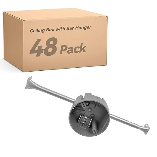 Round Electrical Box with Hanger Bar, 14"/18"/23.5" Adjustable, PVC Ceiling Box for Lights, 20 CU.in, UL Listed, 48 Pack