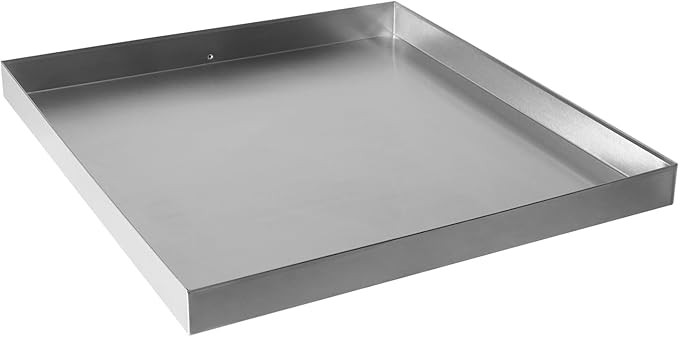 Washer Machine Pan, Heavy Duty 304 Stainless Steel Washing Machine Pan with Drain Hole, Leak Proof Appliance Drip Pan for Washer Dryer, Under Refrigerator Dishwasher Water Heater, 28 x 30 x 2.5 Inch