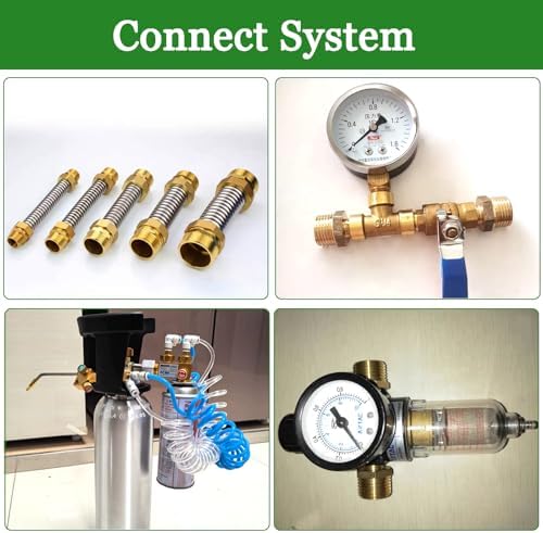 2pcs 3/4" NPT x 1/2" NPT Brass Nipple, 3/4 to 1/2 Adapter Fitting Reducing Solid Hex Nipple, Brass 3/4 Male to 1/2 Male Reducer Pipe Fittings for Extending and Connecting Pipes