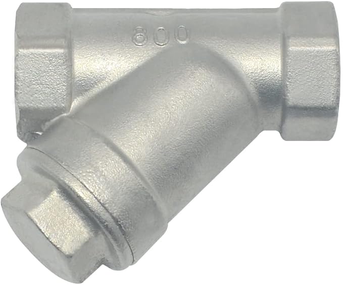 Strainer Mesh Filter Valve,800WOG Y-Spring NPT Female Check Valve,Stainless Steel SS316 CF8M (1/2")