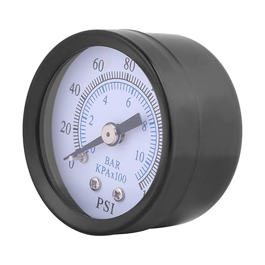 Water Pressure Gauges, 40mm Mini Pressure Gauges 0-160PSI / 0-10BAR Dual Scale 1/8" NPT Thread Indicator Meter for Air Oil Light Fluid Systems