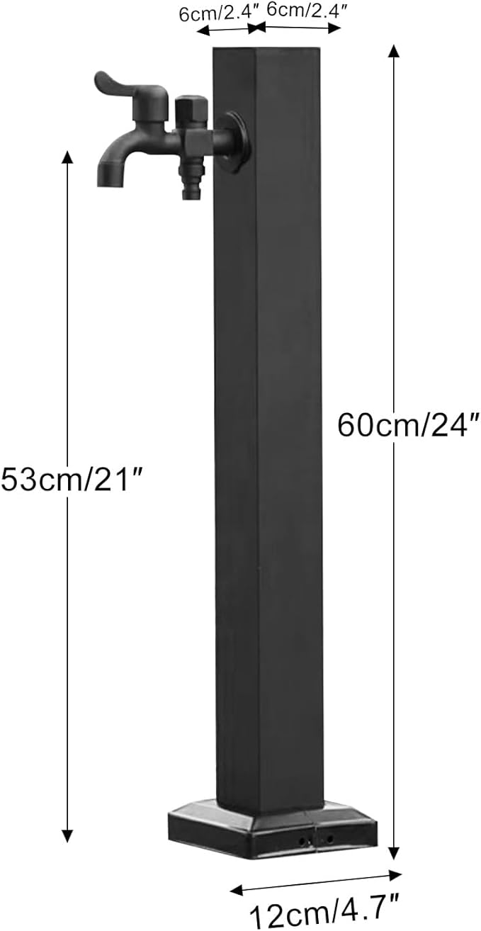 304 Stainless Steel Garden Water Column, Freeze Proof Outdoor Faucet, Yard Hydrant, Outdoor Water Spigot for Backyard, Farm, Lawn(A,60cm/24in)