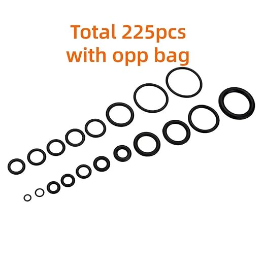 225-Piece Rubber O-Ring Kit – 18 Sizes of Durable Sealing Washers for Plumbing, Automotive, Hydraulic & Air Systems, Heat & Oil Resistant