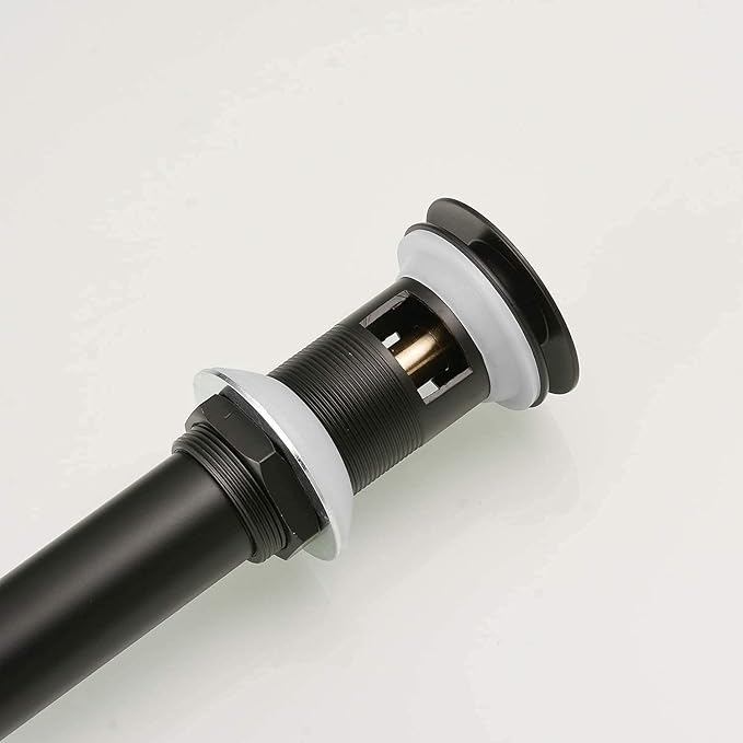 Bathroom Sink Drain Black Pop Up Drain Stopper with Overflow Vanity Commercial for Sink Fits Standard Bathroom Sink Hole 1-1/2" to 1-3/4"