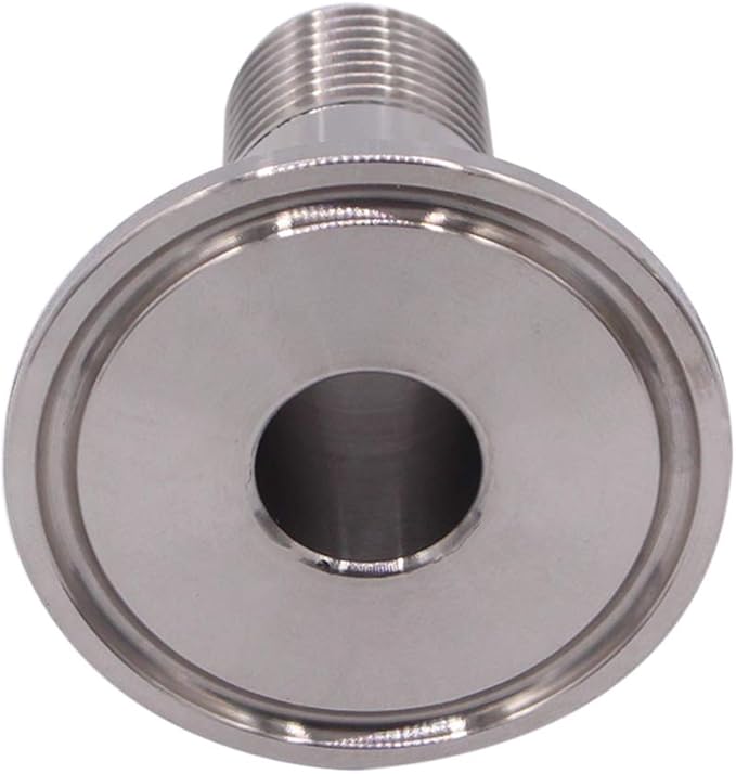 DERNORD 2 Pack Sanitary Male Threaded Pipe Fitting to TRI CLAMP with 2 Silicone Gaskets(OD 50.5mm Ferrule) (Pipe Size: 1/2" NPT)