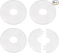 HARFINGTON 4pcs Wall Split Flange 22.5mm/0.9" Self-Adhesive Plumbing Cover Plates ABS Plastic Round Escutcheon Plate Buckle Design for Water Pipe Bathroom Kitchen Decoration, White